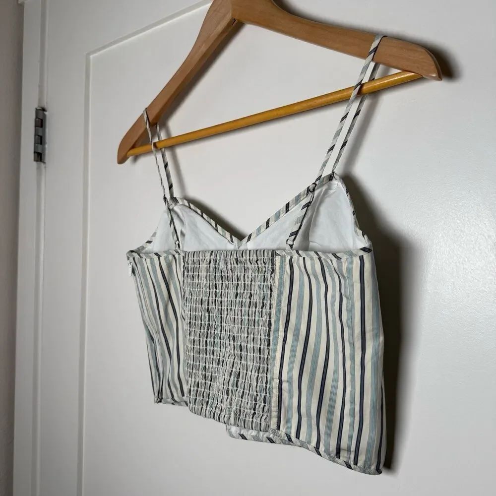 Lauren Ralph Lauren Black Label Crop Tank Top Womens Sz 4 Striped Sleeveles Boho - Picture 4 of 11